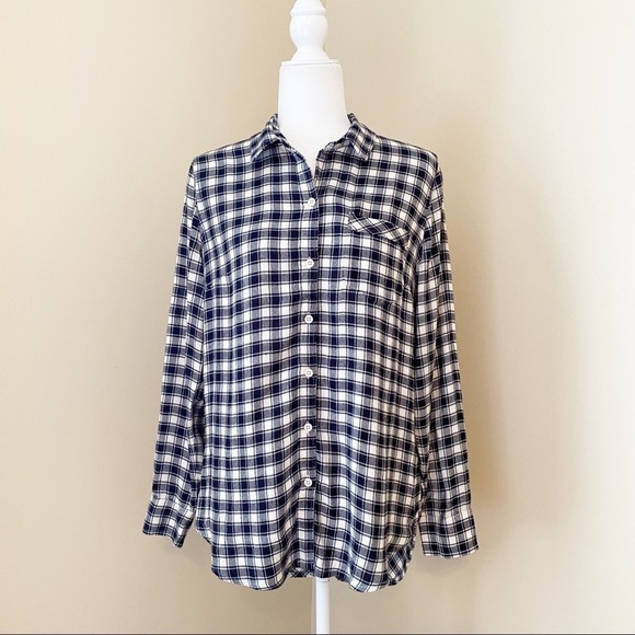 Lucky Brand Check Flannel Button Back Shirt - M - Picture 1 of 9